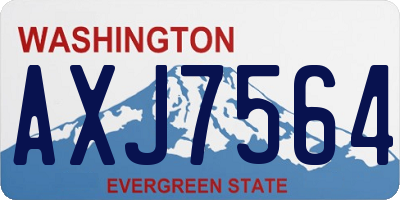 WA license plate AXJ7564