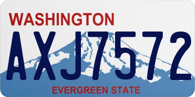 WA license plate AXJ7572