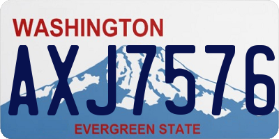WA license plate AXJ7576