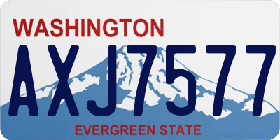WA license plate AXJ7577