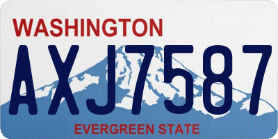 WA license plate AXJ7587
