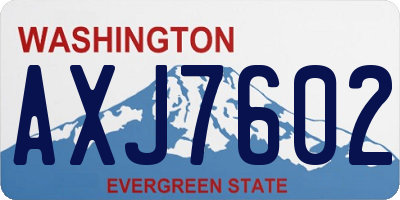 WA license plate AXJ7602