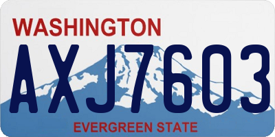 WA license plate AXJ7603