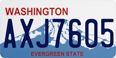WA license plate AXJ7605