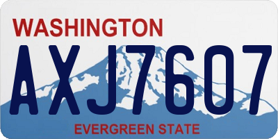 WA license plate AXJ7607