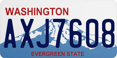 WA license plate AXJ7608