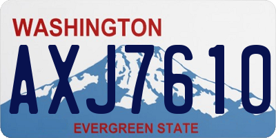 WA license plate AXJ7610
