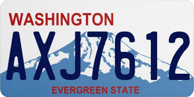 WA license plate AXJ7612