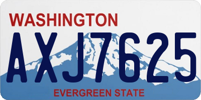 WA license plate AXJ7625