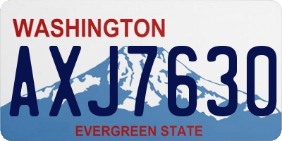 WA license plate AXJ7630