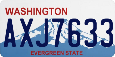 WA license plate AXJ7633