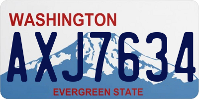 WA license plate AXJ7634