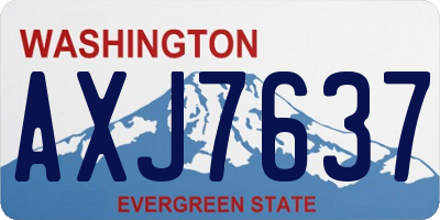WA license plate AXJ7637