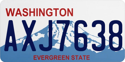 WA license plate AXJ7638
