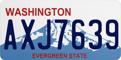 WA license plate AXJ7639