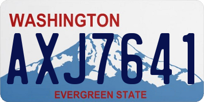 WA license plate AXJ7641