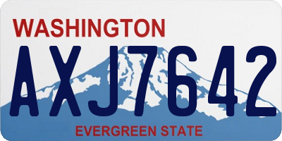 WA license plate AXJ7642
