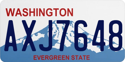 WA license plate AXJ7648