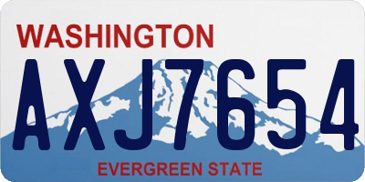 WA license plate AXJ7654