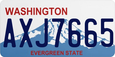 WA license plate AXJ7665