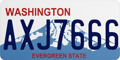 WA license plate AXJ7666