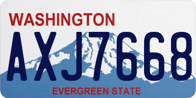 WA license plate AXJ7668
