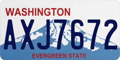 WA license plate AXJ7672