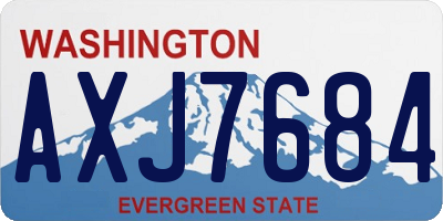 WA license plate AXJ7684