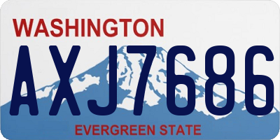 WA license plate AXJ7686