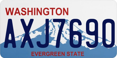 WA license plate AXJ7690