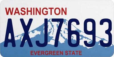 WA license plate AXJ7693