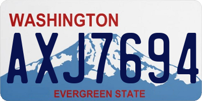 WA license plate AXJ7694