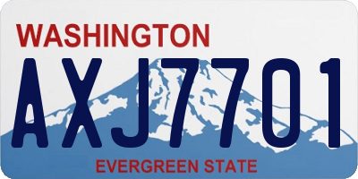 WA license plate AXJ7701