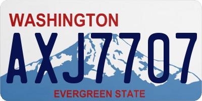 WA license plate AXJ7707