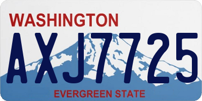 WA license plate AXJ7725