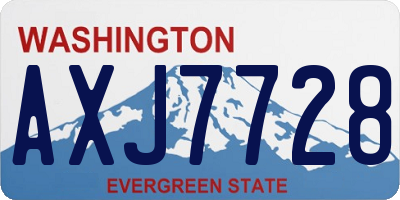 WA license plate AXJ7728