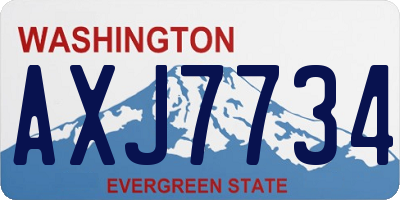 WA license plate AXJ7734