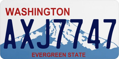 WA license plate AXJ7747