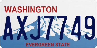 WA license plate AXJ7749