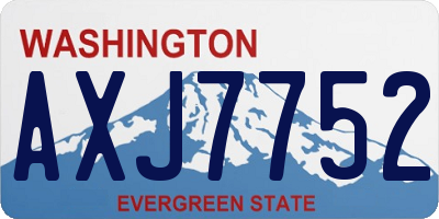 WA license plate AXJ7752