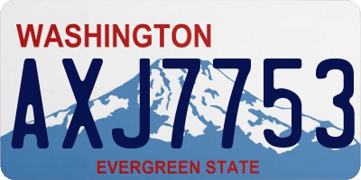 WA license plate AXJ7753