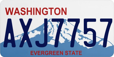 WA license plate AXJ7757
