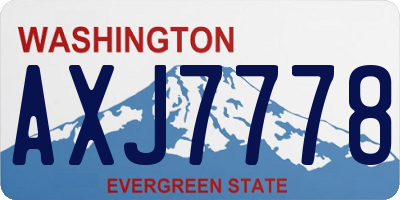 WA license plate AXJ7778