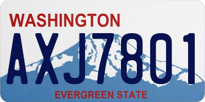 WA license plate AXJ7801