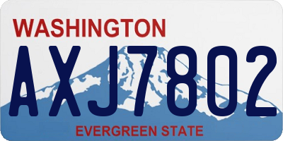 WA license plate AXJ7802