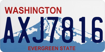 WA license plate AXJ7816