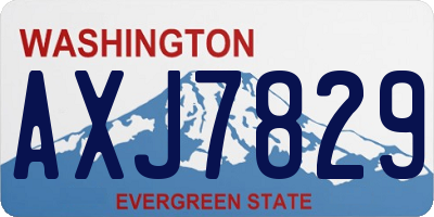 WA license plate AXJ7829