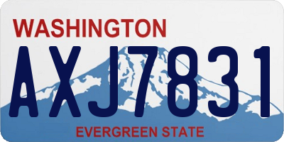 WA license plate AXJ7831