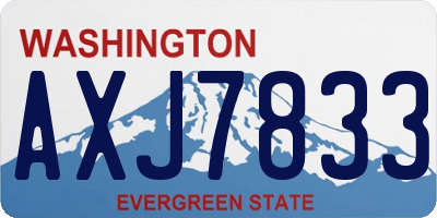 WA license plate AXJ7833