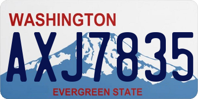 WA license plate AXJ7835
